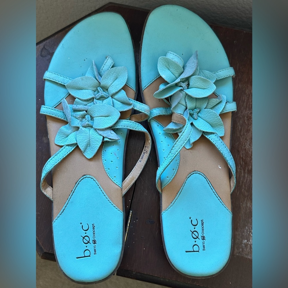 box Barn Concept Teal Flower Sandals